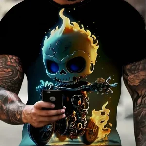 men's summer cartoon ghost print t shirt: unique style & comfort