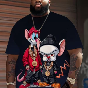 men's summer cartoon print t shirt