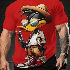 men's casual summer cartoon print short sleeve t shirt